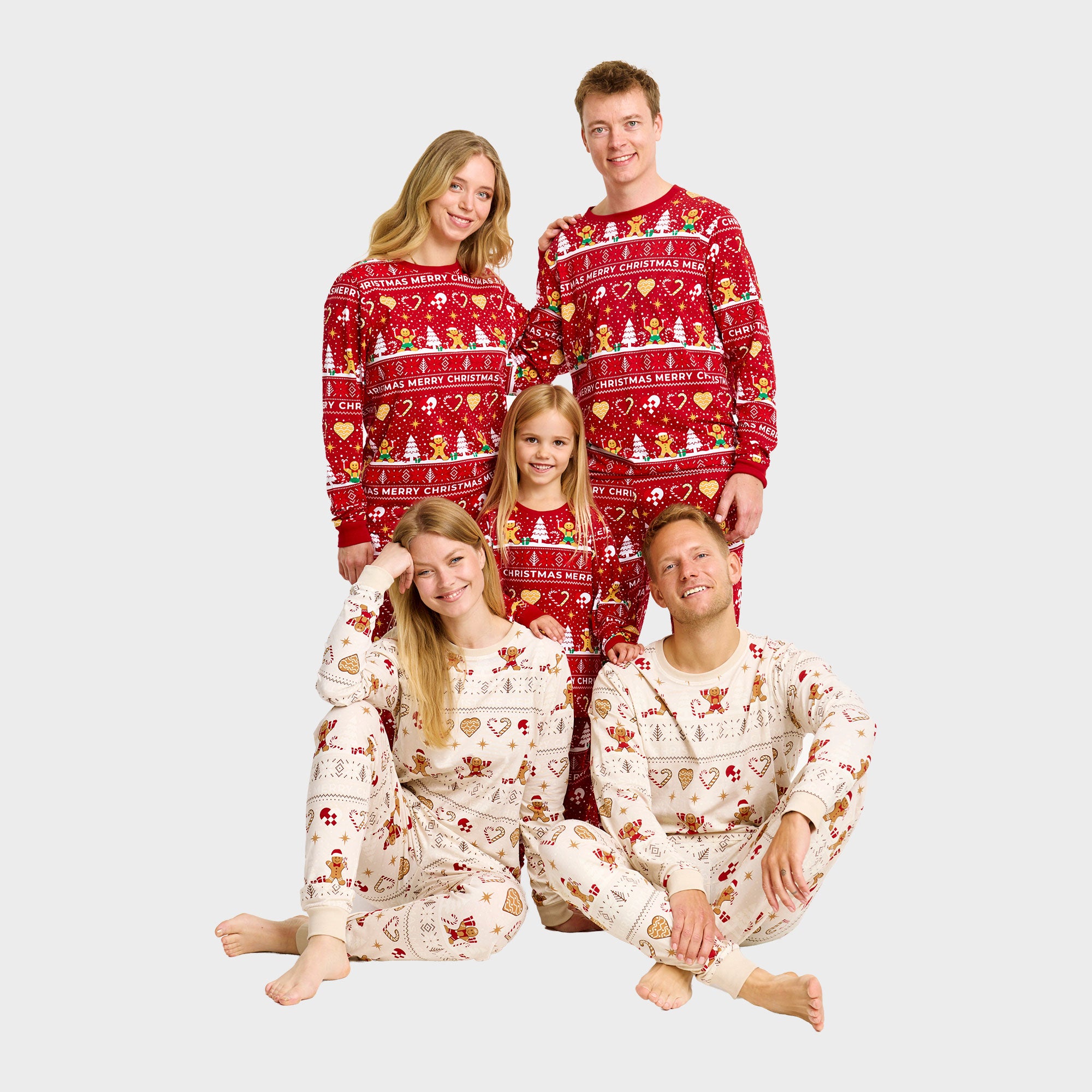 Weihnachtskeks Julepyjama Rot - Kinder.